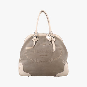 Pre-owned Prada Logo Jacquard Corda × Talco Jacquard Canvas × Vitello Leather BR3511 shoulderbag | stylenewstar