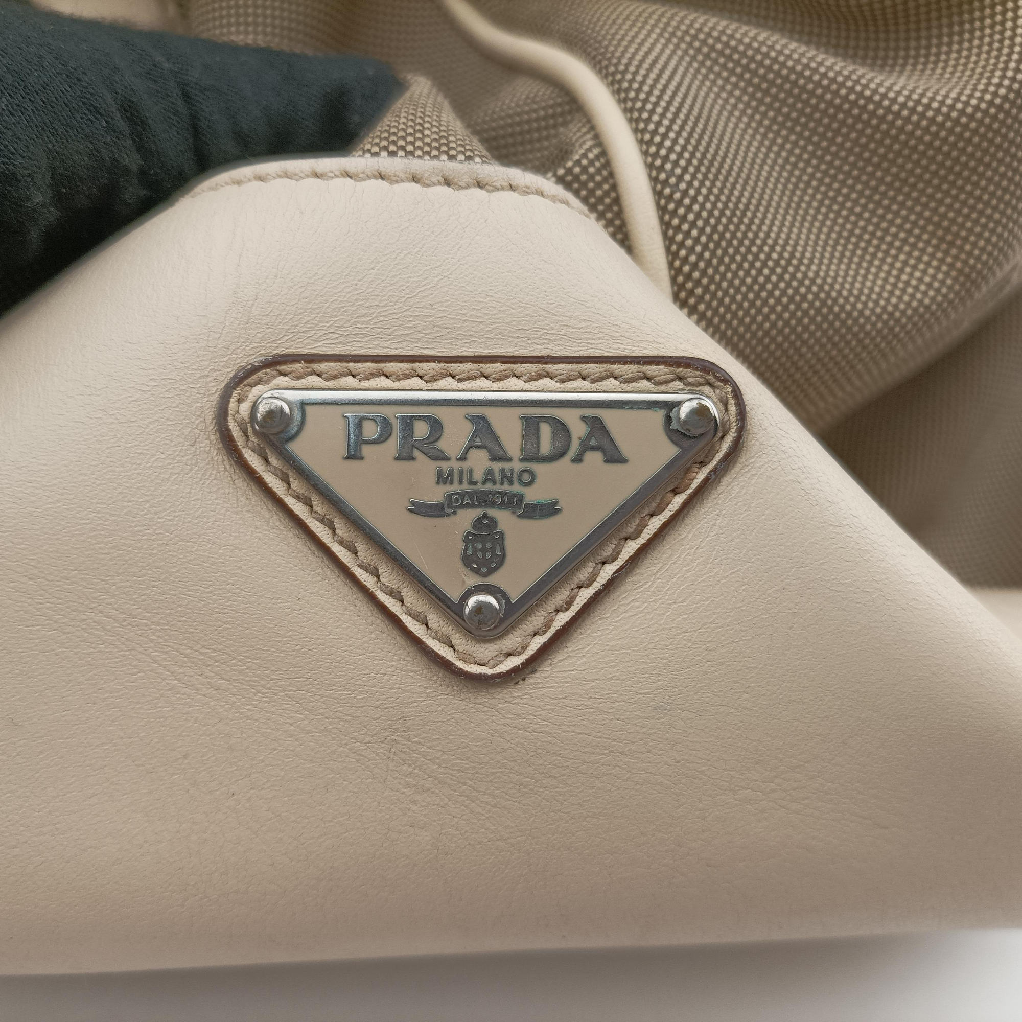 Pre-owned Prada Logo Jacquard Corda × Talco Jacquard Canvas × Vitello Leather BR3511 shoulderbag | stylenewstar
