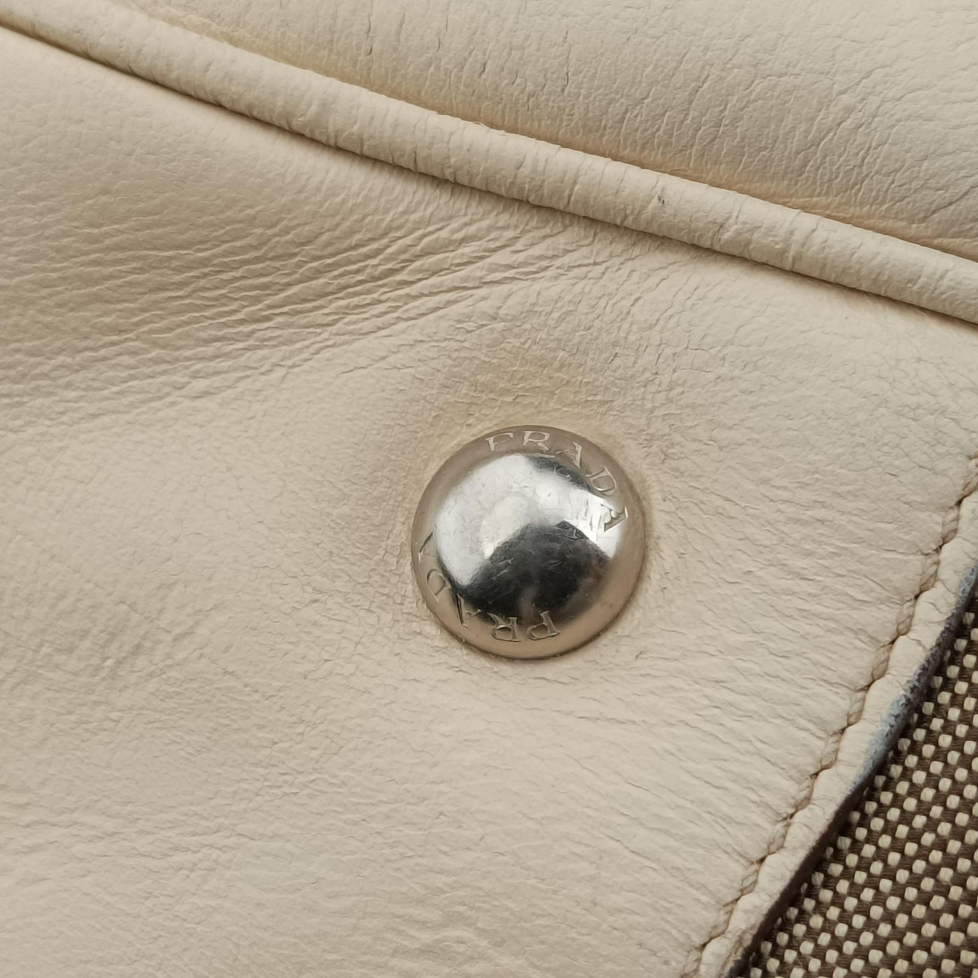 Pre-owned Prada Logo Jacquard Corda × Talco Jacquard Canvas × Vitello Leather BR3511 shoulderbag | stylenewstar