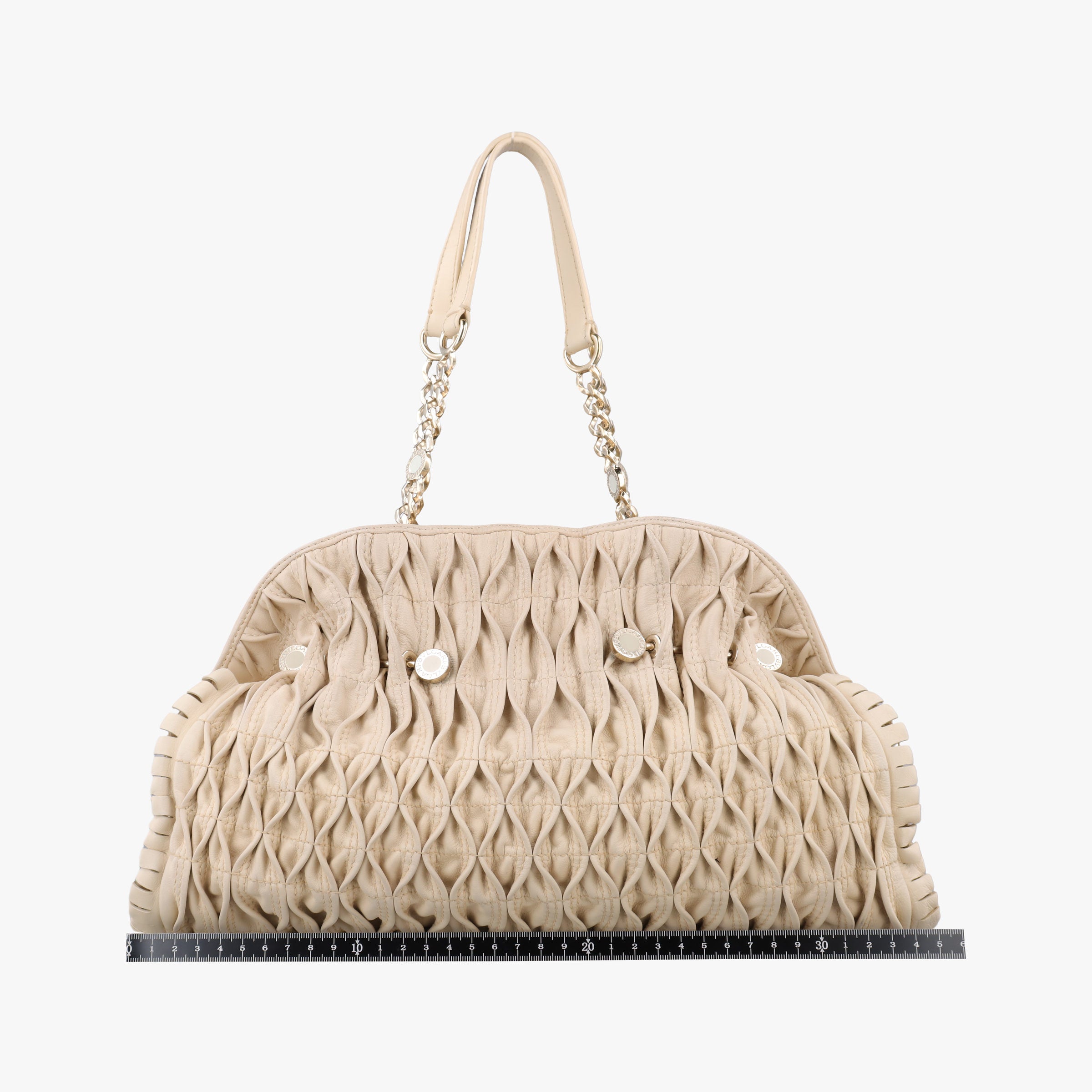 Vintage Bvlgari Monete Beige leather  shoulderbag | stylenewstar