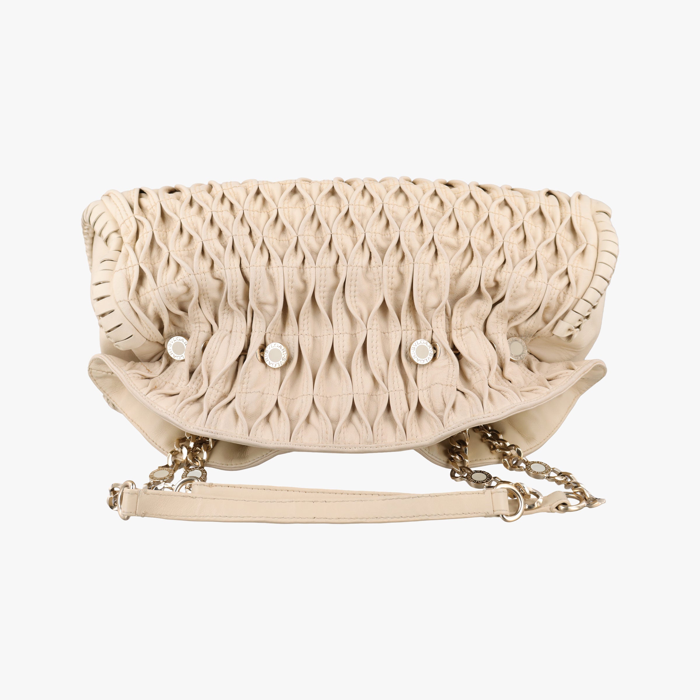 Vintage Bvlgari Monete Beige leather  shoulderbag | stylenewstar
