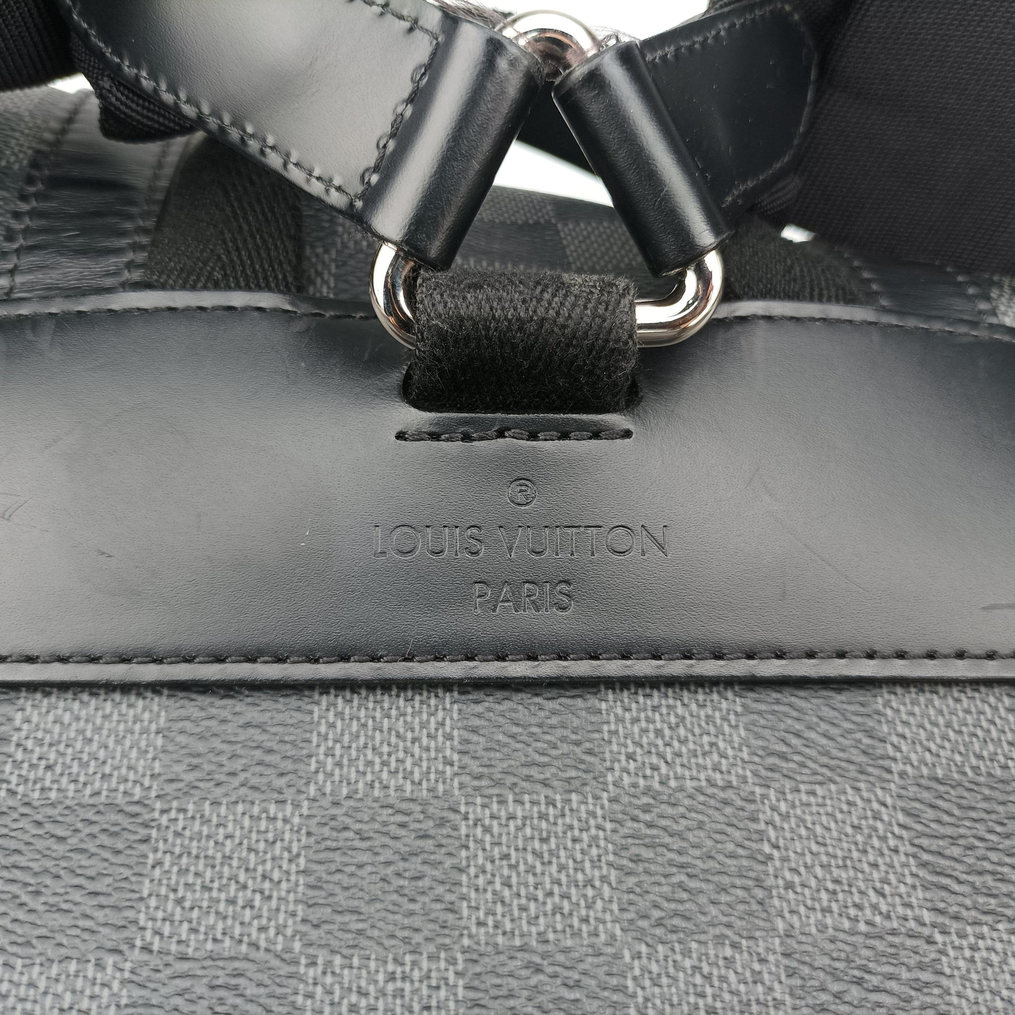 Pre-owned Louis Vuitton ChristopherPM Graphite Coated Canvas × Leather N41379 backpack/rucksack | stylenewstar