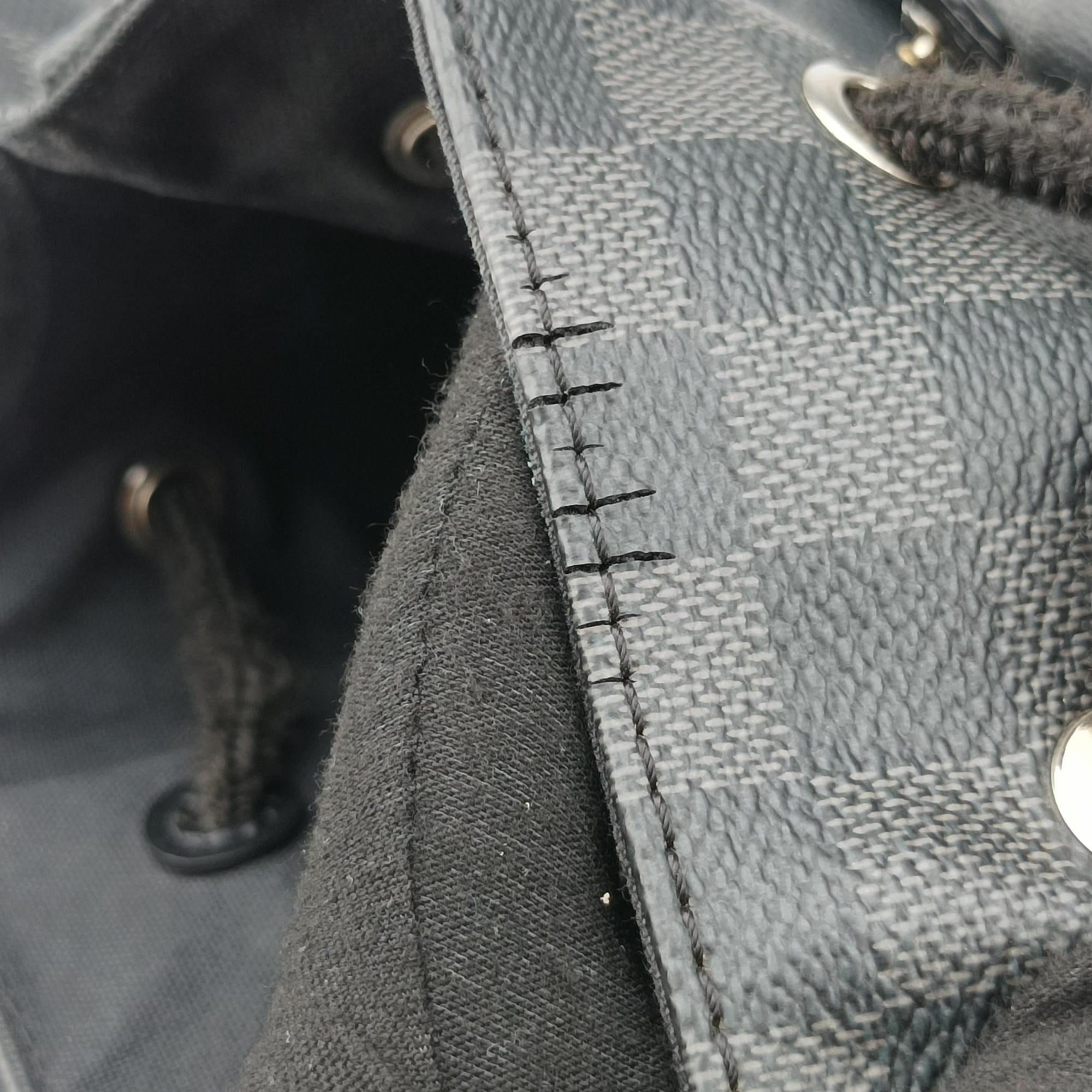 Pre-owned Louis Vuitton ChristopherPM Graphite Coated Canvas × Leather N41379 backpack/rucksack | stylenewstar