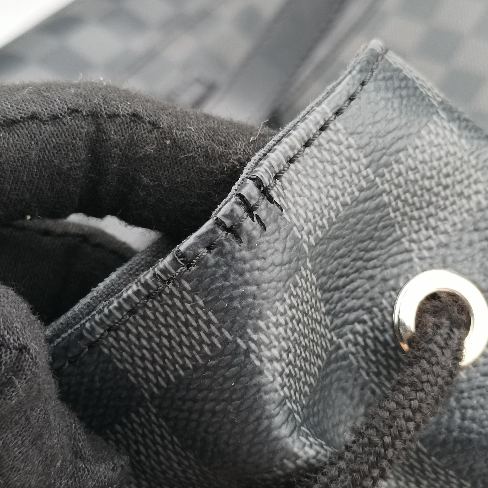 Pre-owned Louis Vuitton ChristopherPM Graphite Coated Canvas × Leather N41379 backpack/rucksack | stylenewstar