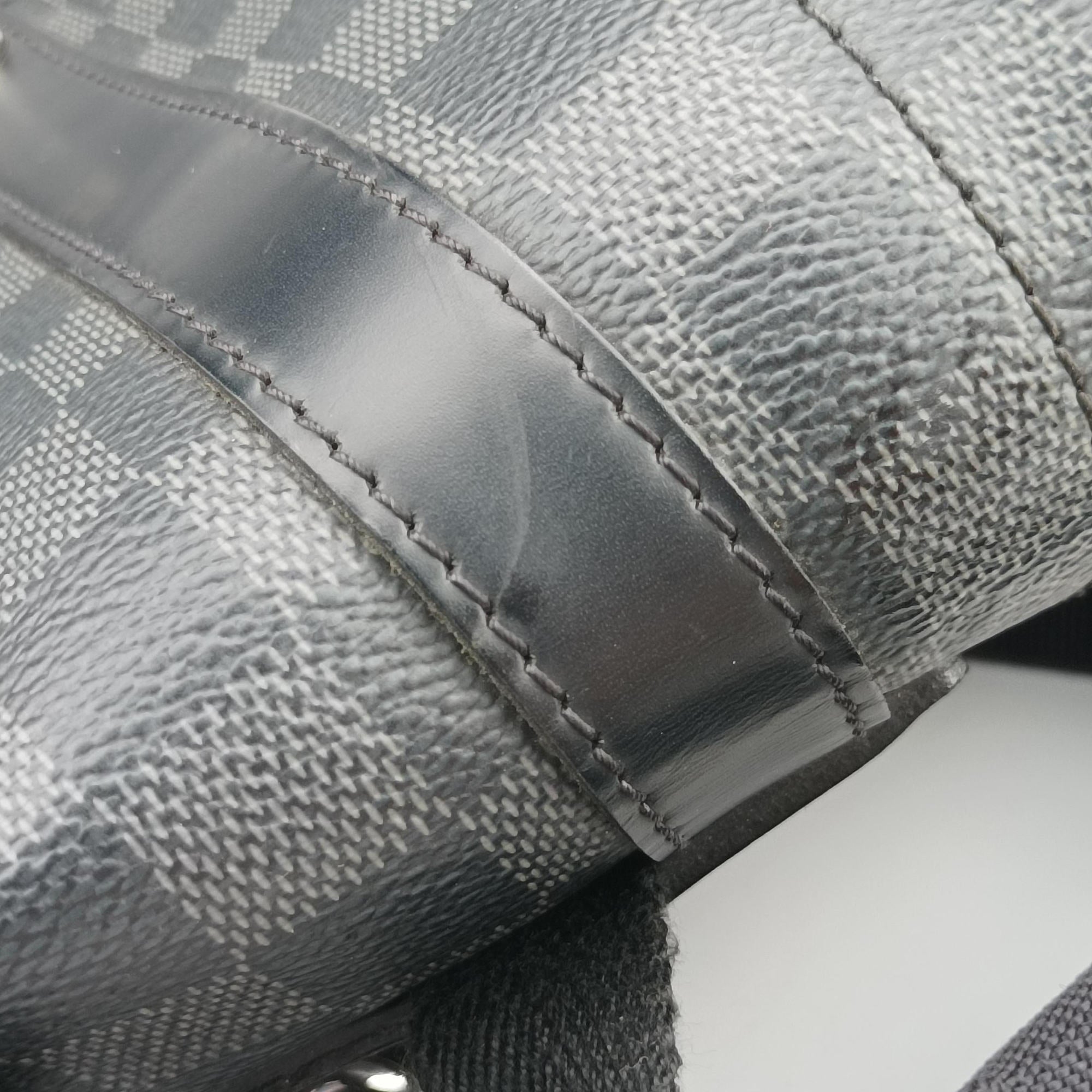 Pre-owned Louis Vuitton ChristopherPM Graphite Coated Canvas × Leather N41379 backpack/rucksack | stylenewstar