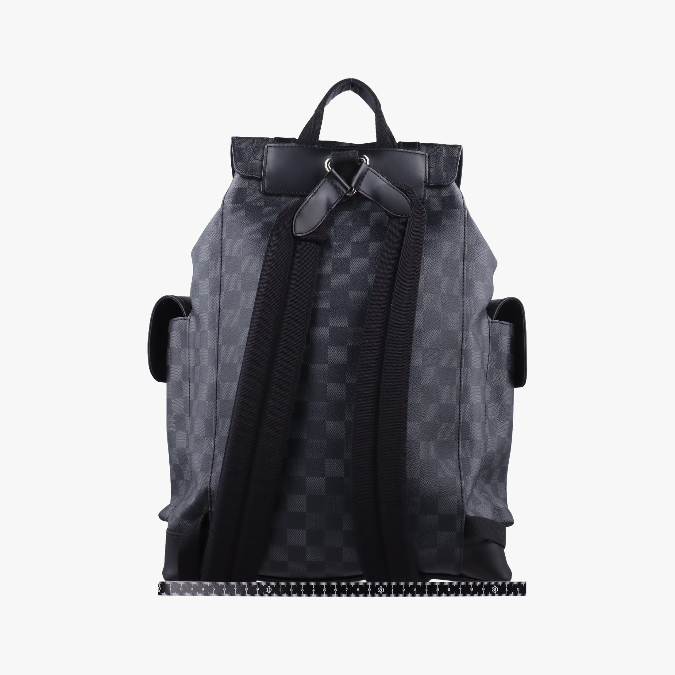 Pre-owned Louis Vuitton ChristopherPM Graphite Coated Canvas × Leather N41379 backpack/rucksack | stylenewstar