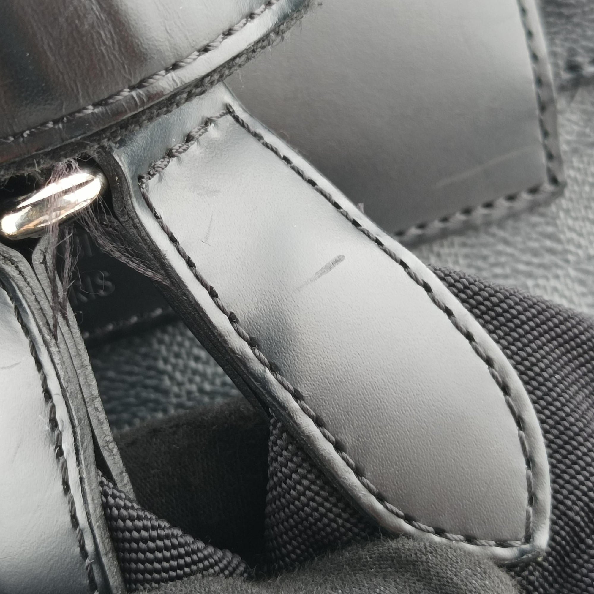 Pre-owned Louis Vuitton ChristopherPM Graphite Coated Canvas × Leather N41379 backpack/rucksack | stylenewstar