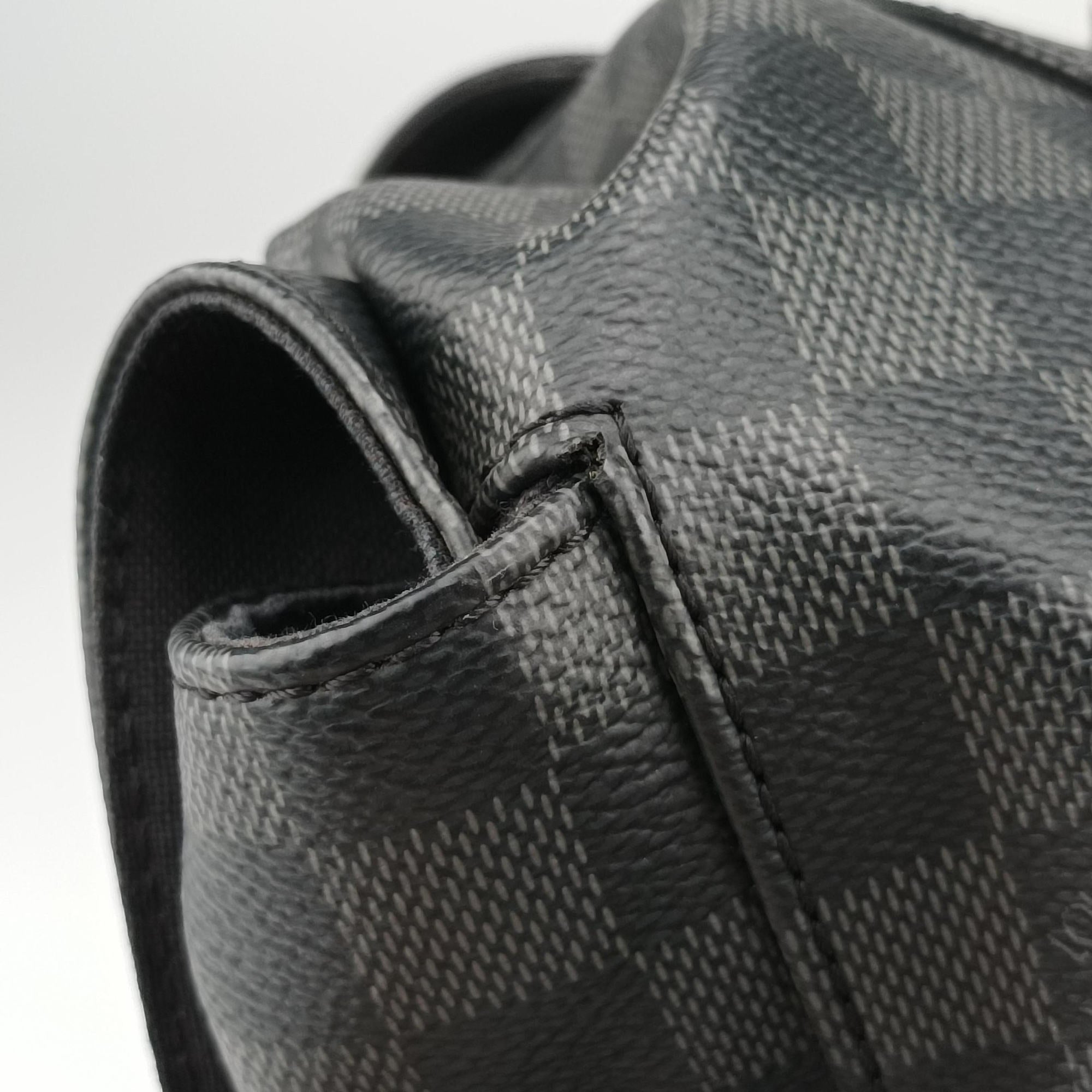 Pre-owned Louis Vuitton ChristopherPM Graphite Coated Canvas × Leather N41379 backpack/rucksack | stylenewstar
