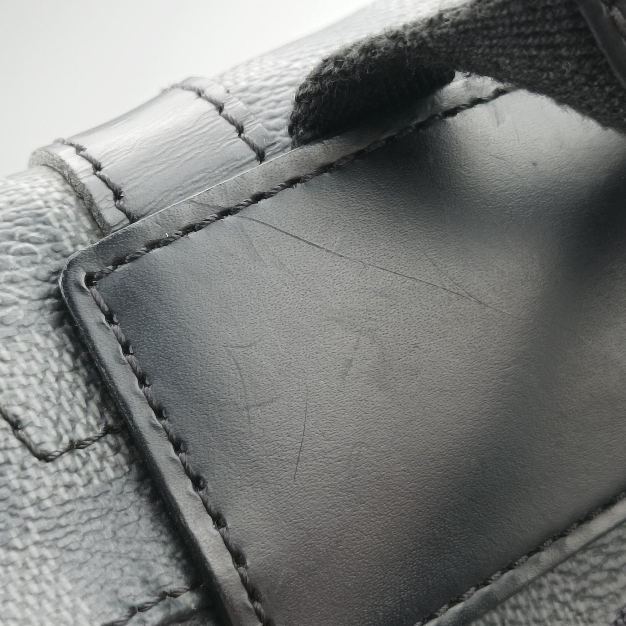 Pre-owned Louis Vuitton ChristopherPM Graphite Coated Canvas × Leather N41379 backpack/rucksack | stylenewstar
