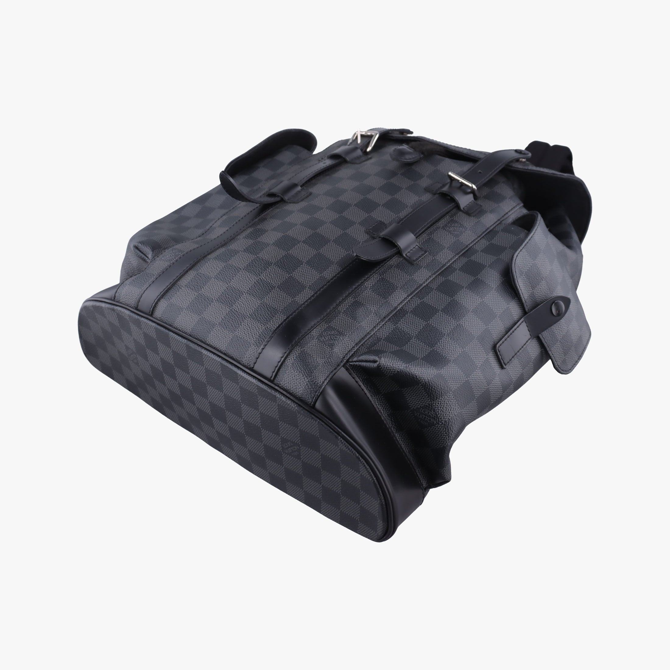 Pre-owned Louis Vuitton ChristopherPM Graphite Coated Canvas × Leather N41379 backpack/rucksack | stylenewstar
