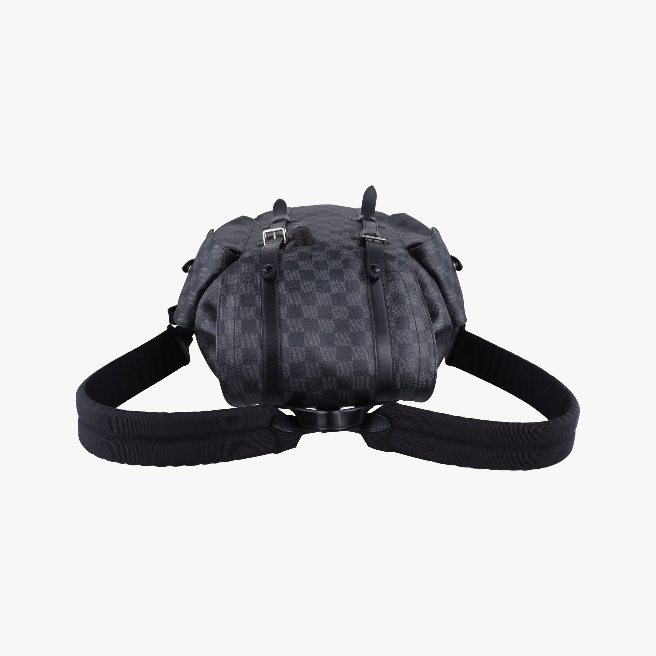 Pre-owned Louis Vuitton ChristopherPM Graphite Coated Canvas × Leather N41379 backpack/rucksack | stylenewstar