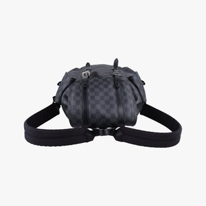 Pre-owned Louis Vuitton ChristopherPM Graphite Coated Canvas × Leather N41379 backpack/rucksack | stylenewstar