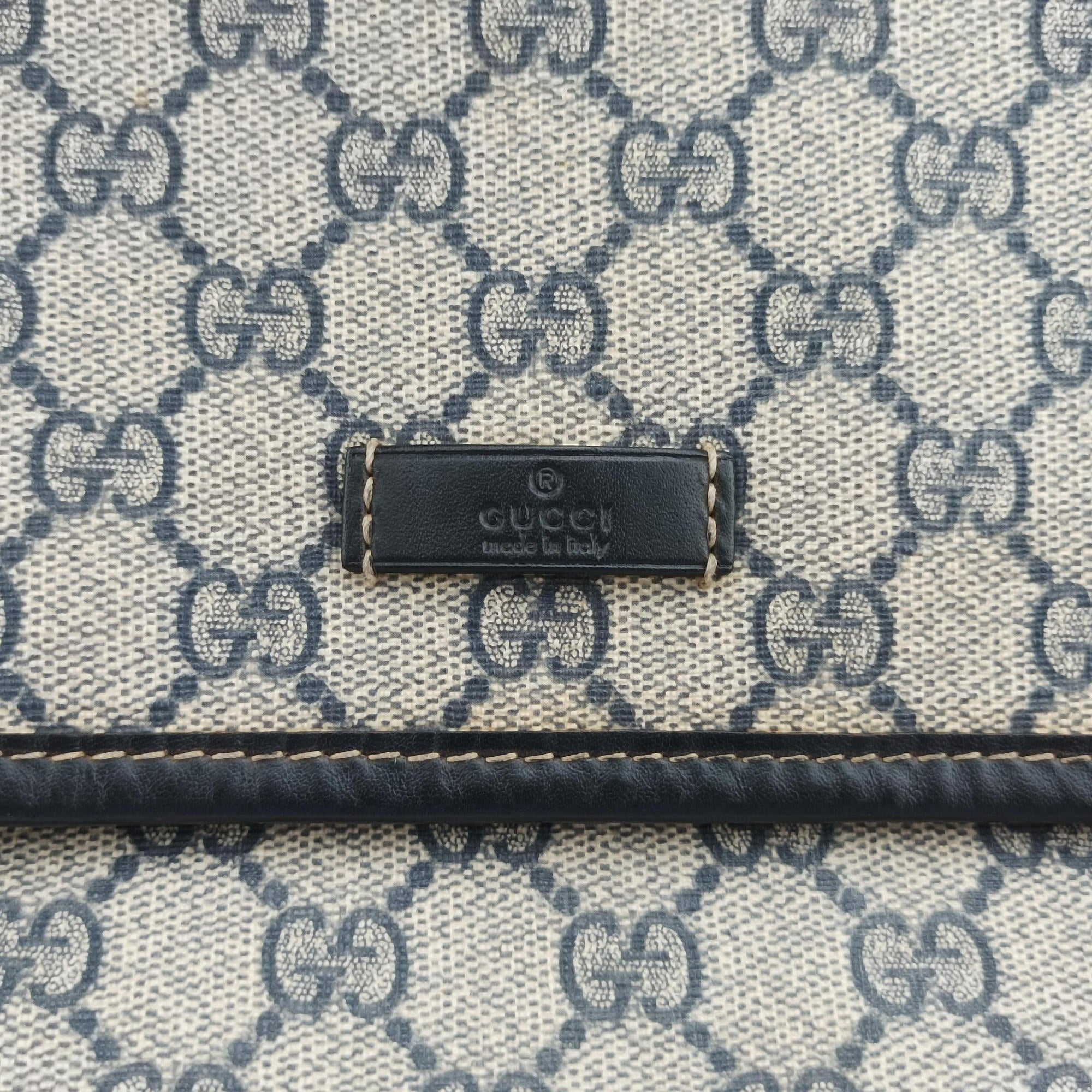 Pre-owned Gucci GG Plus Messenger beige×navy PVC coated canvas 201732 crossbodybag | stylenewstar