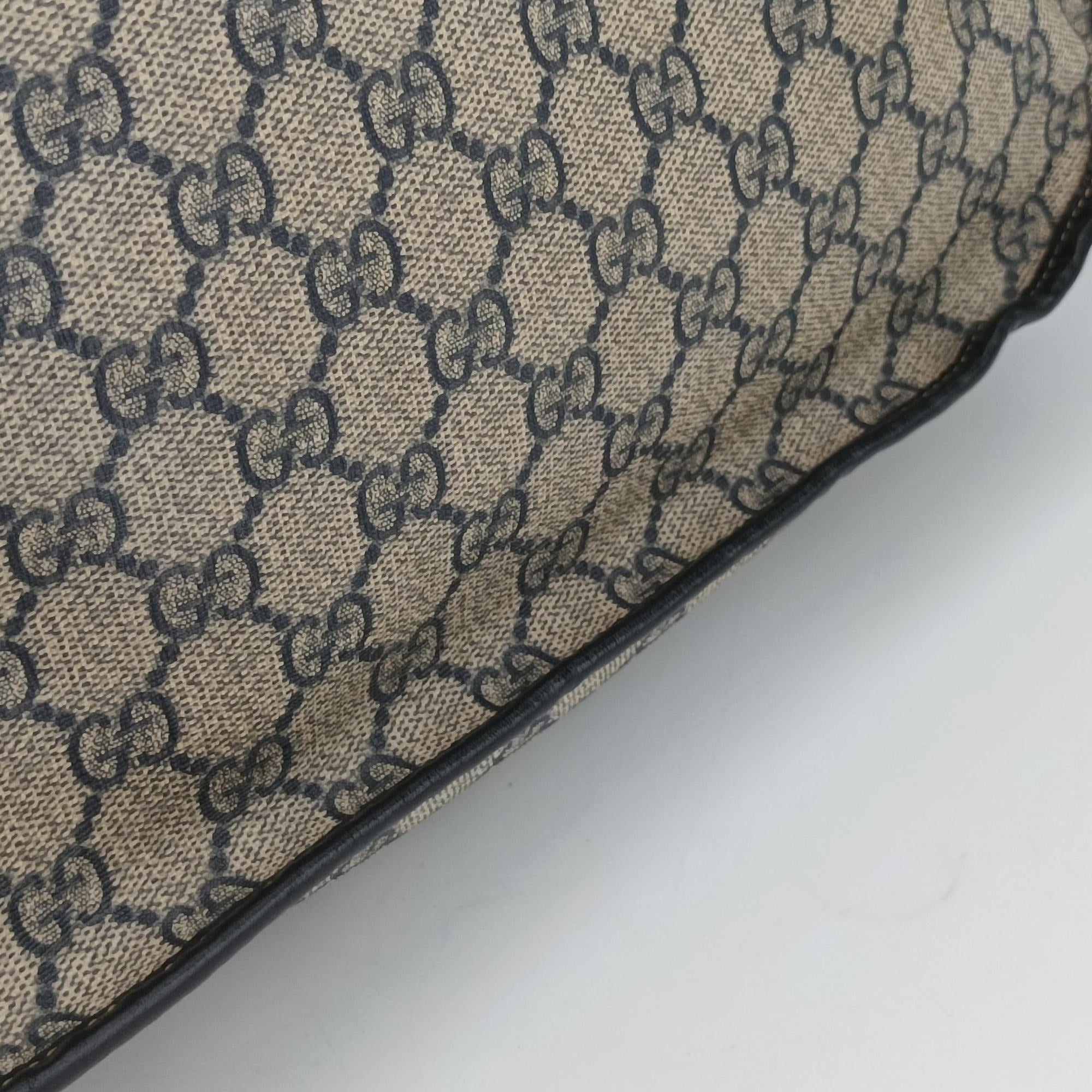 Pre-owned Gucci GG Plus Messenger beige×navy PVC coated canvas 201732 crossbodybag | stylenewstar