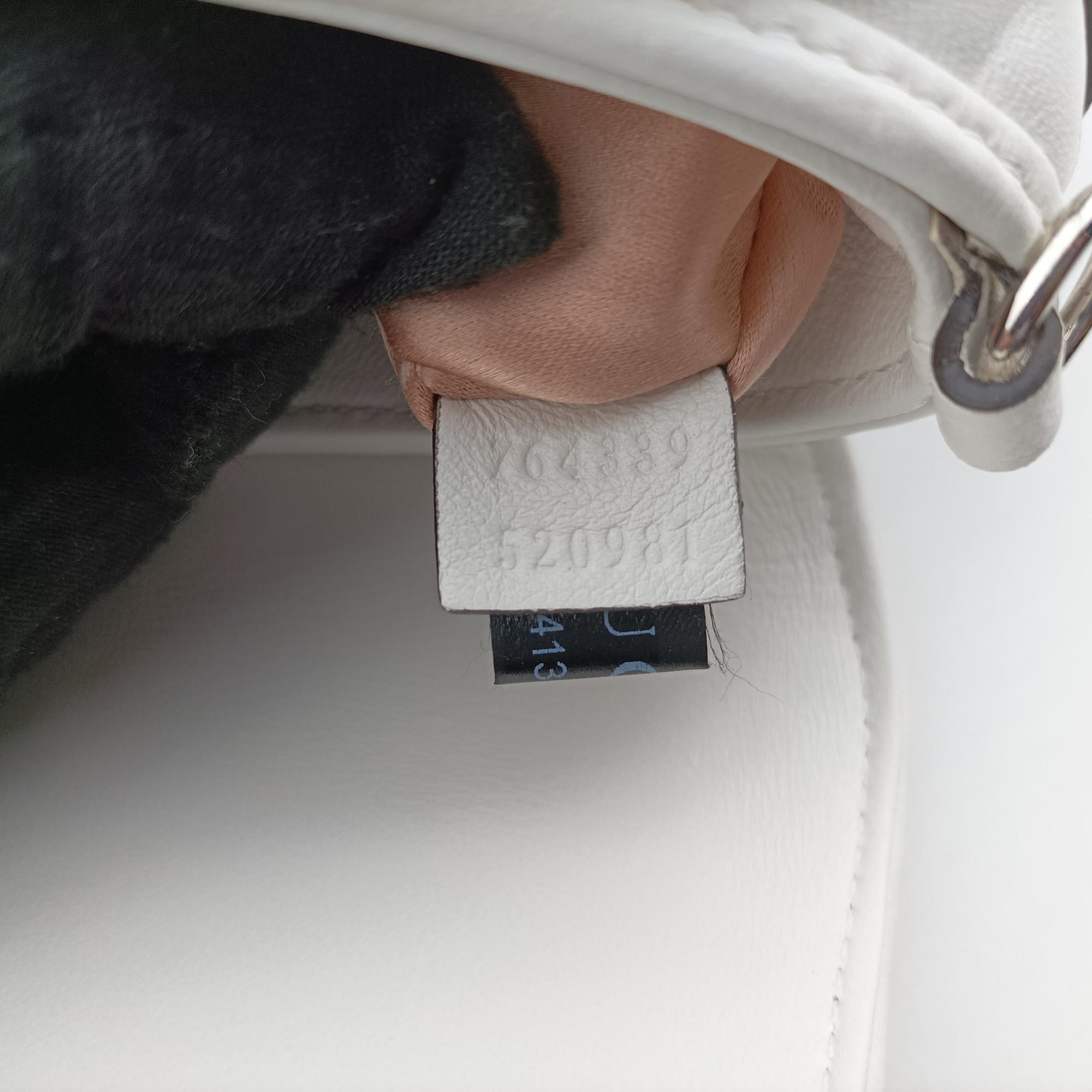 Pre-owned Gucci Horsebit White lambskin 764339 shoulderbag | stylenewstar