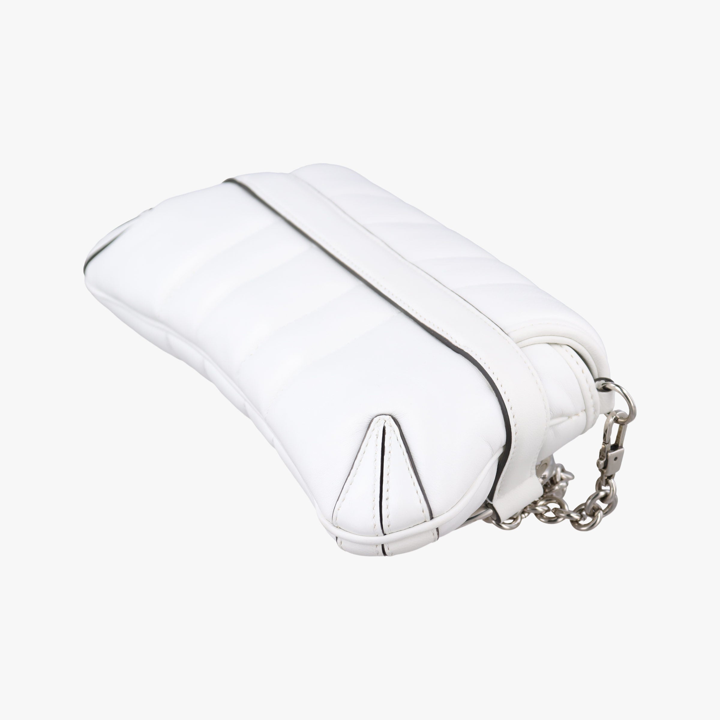 Pre-owned Gucci Horsebit White lambskin 764339 shoulderbag | stylenewstar