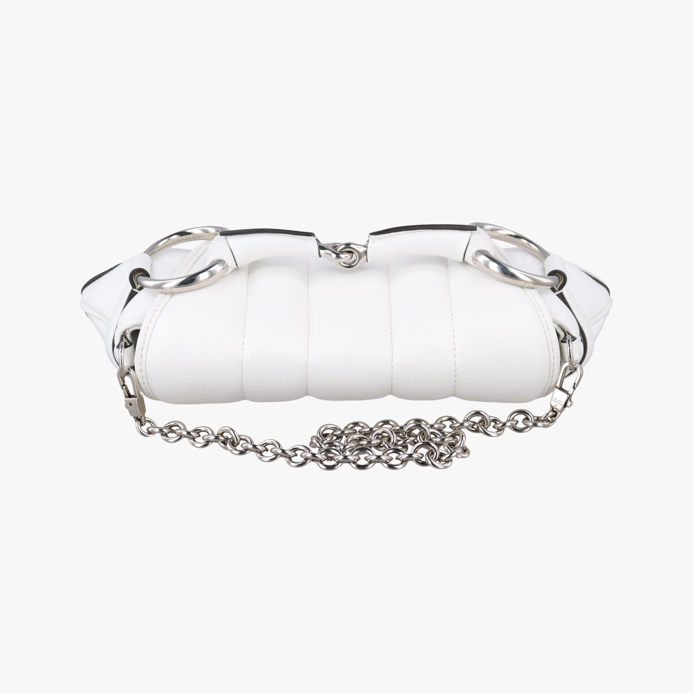 Pre-owned Gucci Horsebit White lambskin 764339 shoulderbag | stylenewstar