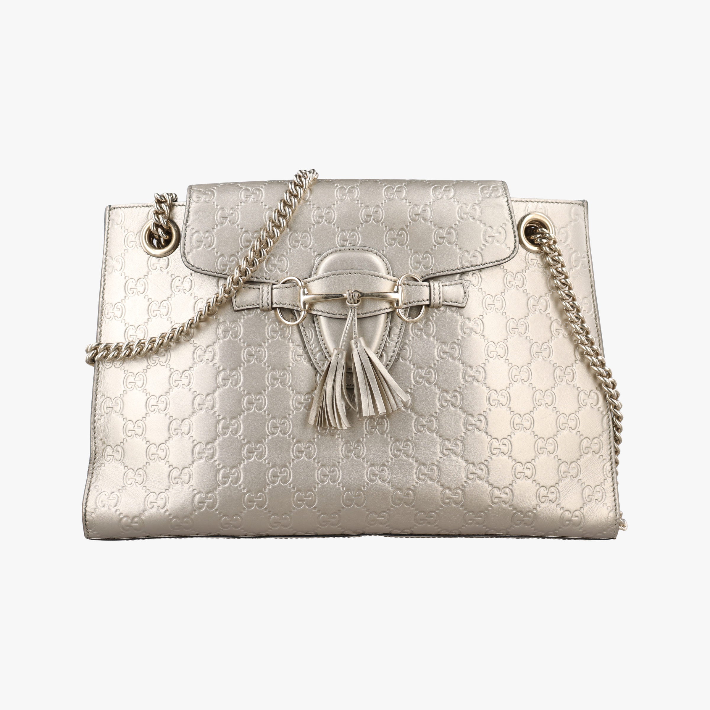 Pre-owned Gucci Emily Golden Leather 295403 shoulderbag | stylenewstar