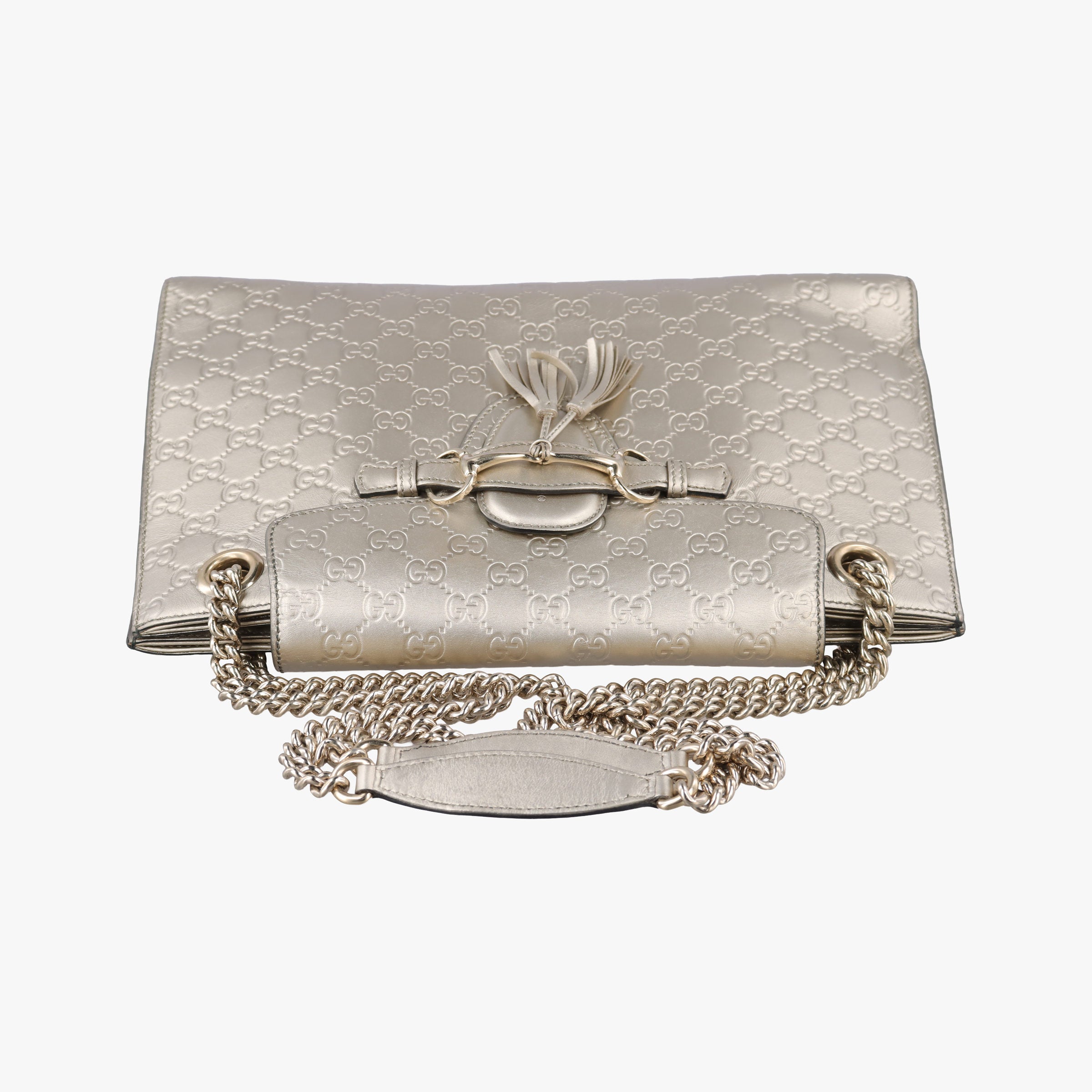 Pre-owned Gucci Emily Golden Leather 295403 shoulderbag | stylenewstar
