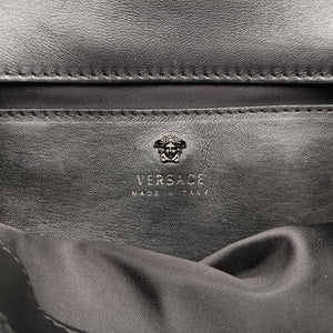 Secondhand VERSACE Palazzo Sultan Blue×White Tweed  & Leather  shoulderbag | stylenewstar