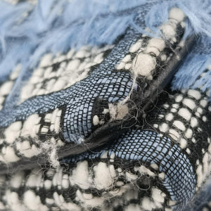 Secondhand VERSACE Palazzo Sultan Blue×White Tweed  & Leather  shoulderbag | stylenewstar