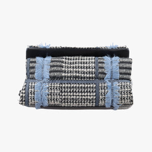 Secondhand VERSACE Palazzo Sultan Blue×White Tweed  & Leather  shoulderbag | stylenewstar