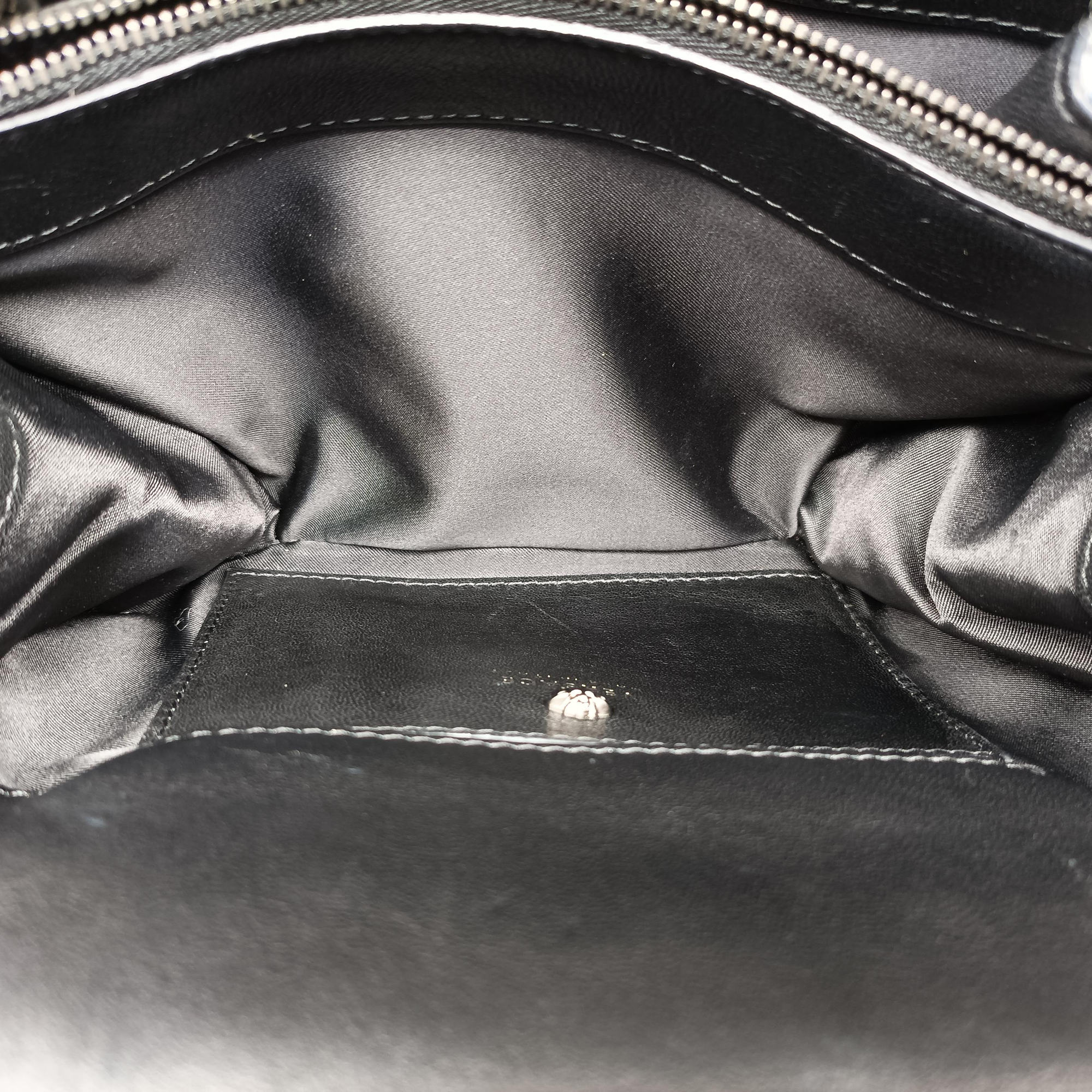 Secondhand VERSACE Palazzo Sultan Blue×White Tweed  & Leather  shoulderbag | stylenewstar