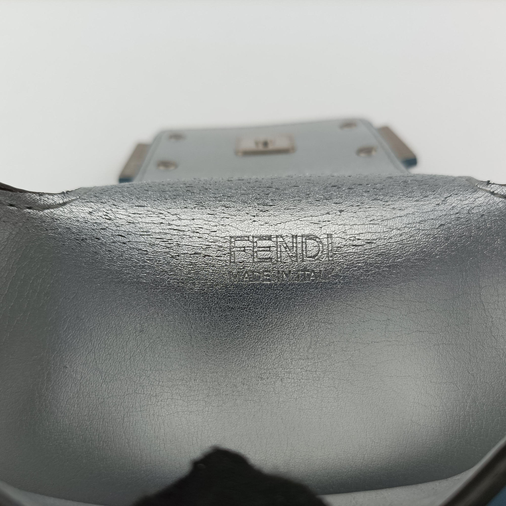Pre-owned Fendi Cookie Mini Blue Leather 8BS065 handbag | stylenewstar