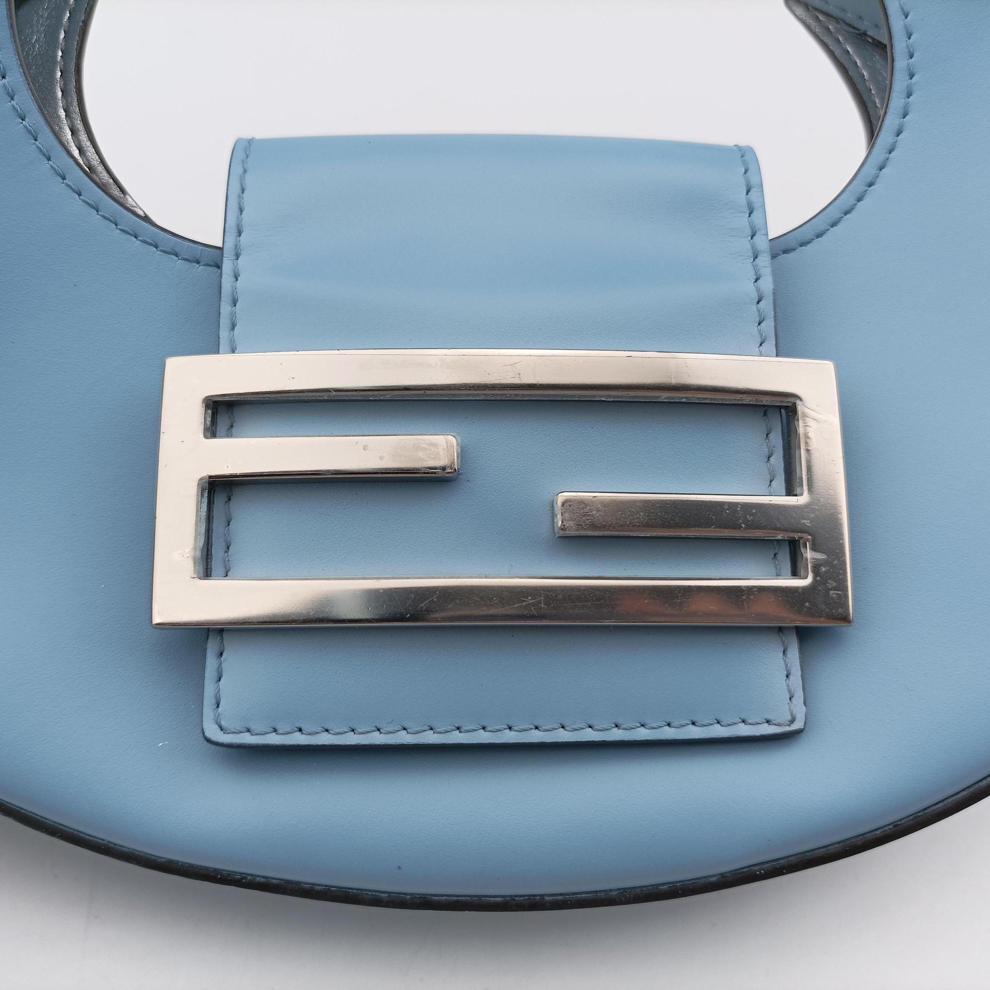 Pre-owned Fendi Cookie Mini Blue Leather 8BS065 handbag | stylenewstar