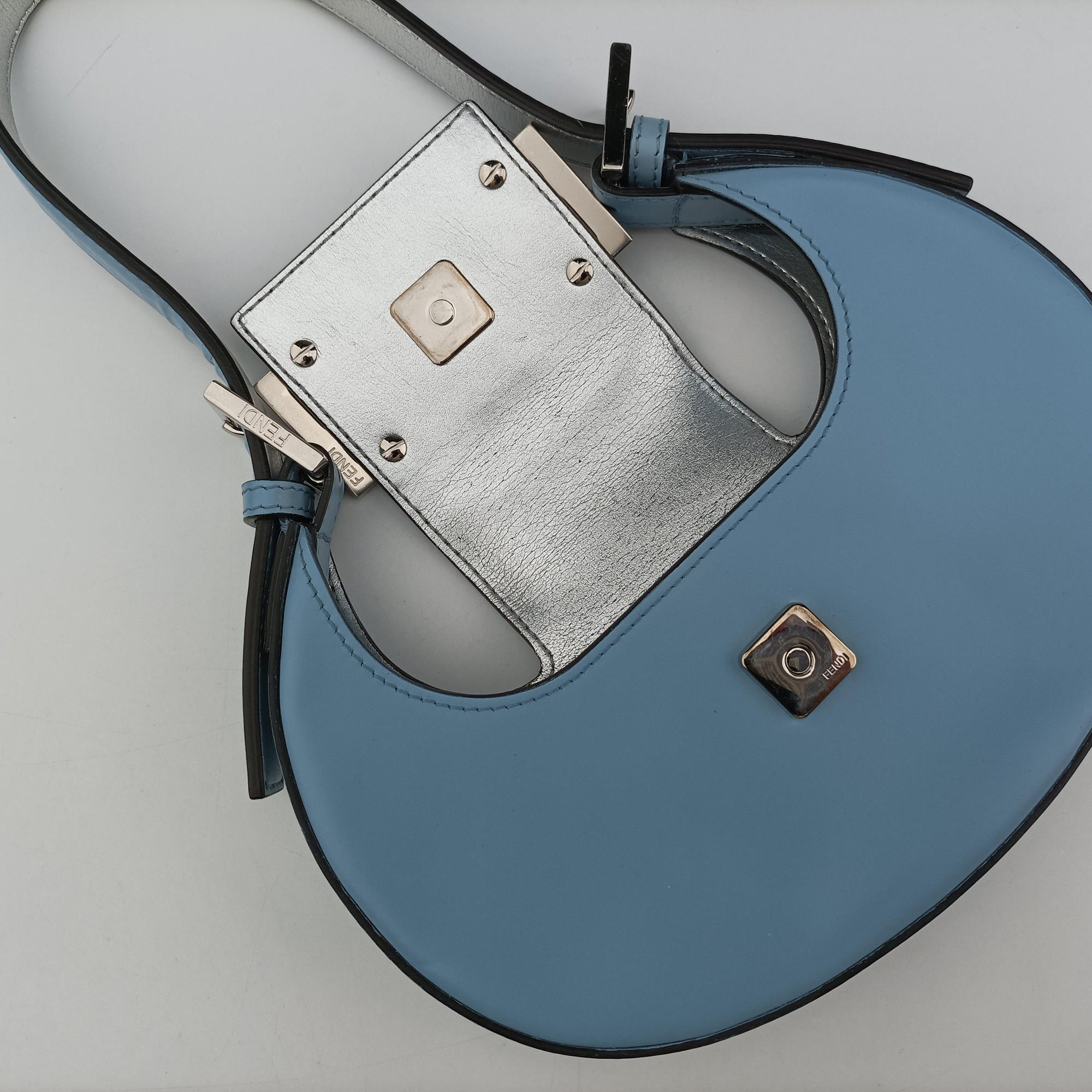 Pre-owned Fendi Cookie Mini Blue Leather 8BS065 handbag | stylenewstar