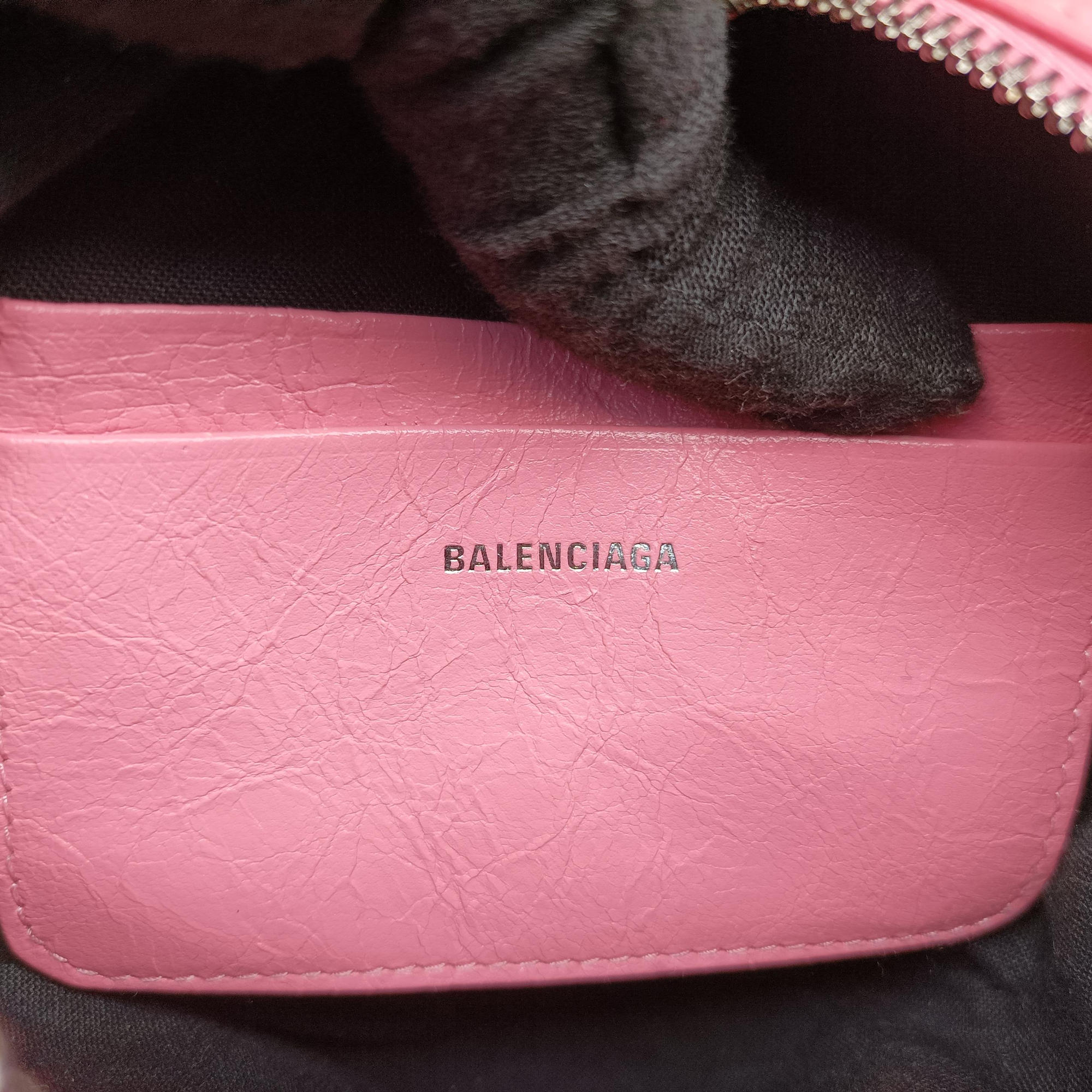 Pre-owned Balenciaga Le Cagole Heart Mini Pink lambskin  shoulderbag | stylenewstar