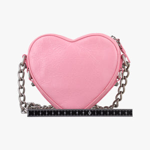 Pre-owned Balenciaga Le Cagole Heart Mini Pink lambskin  shoulderbag | stylenewstar