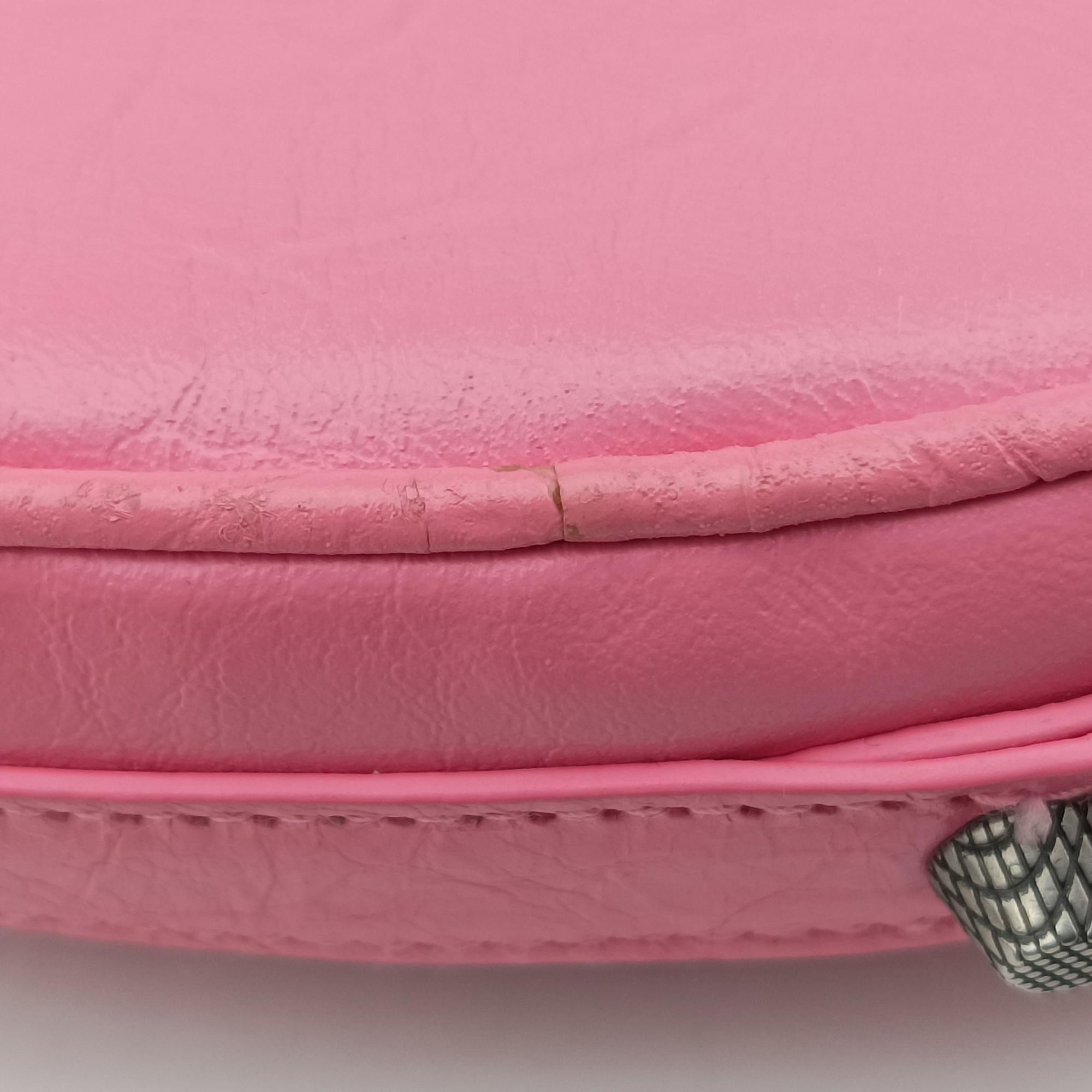 Pre-owned Balenciaga Le Cagole Heart Mini Pink lambskin  shoulderbag | stylenewstar