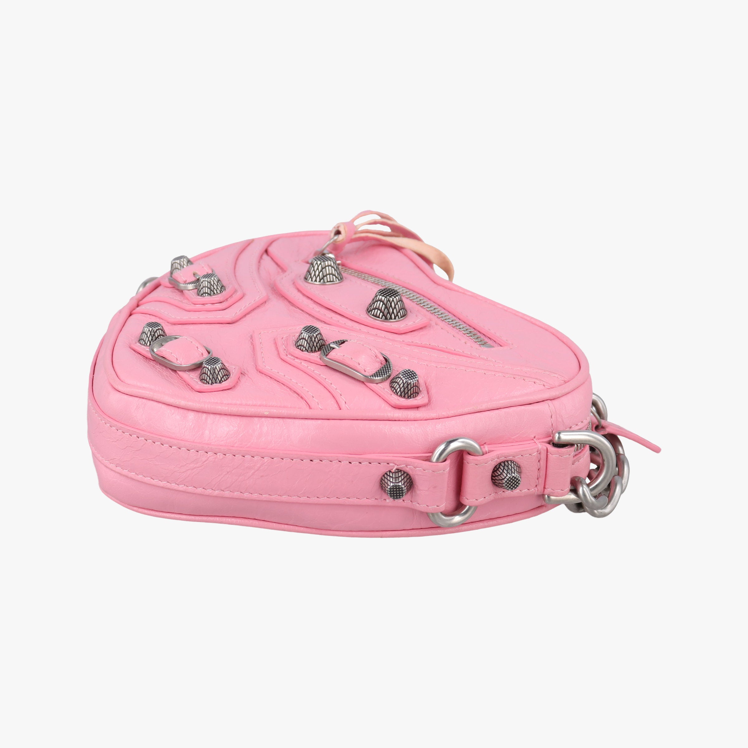 Pre-owned Balenciaga Le Cagole Heart Mini Pink lambskin  shoulderbag | stylenewstar