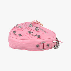 Pre-owned Balenciaga Le Cagole Heart Mini Pink lambskin  shoulderbag | stylenewstar