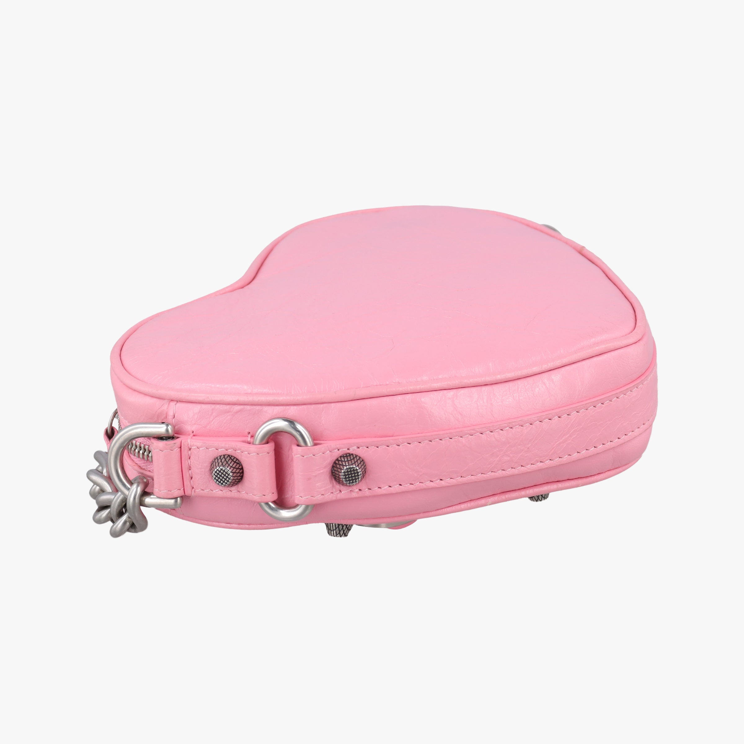 Pre-owned Balenciaga Le Cagole Heart Mini Pink lambskin  shoulderbag | stylenewstar