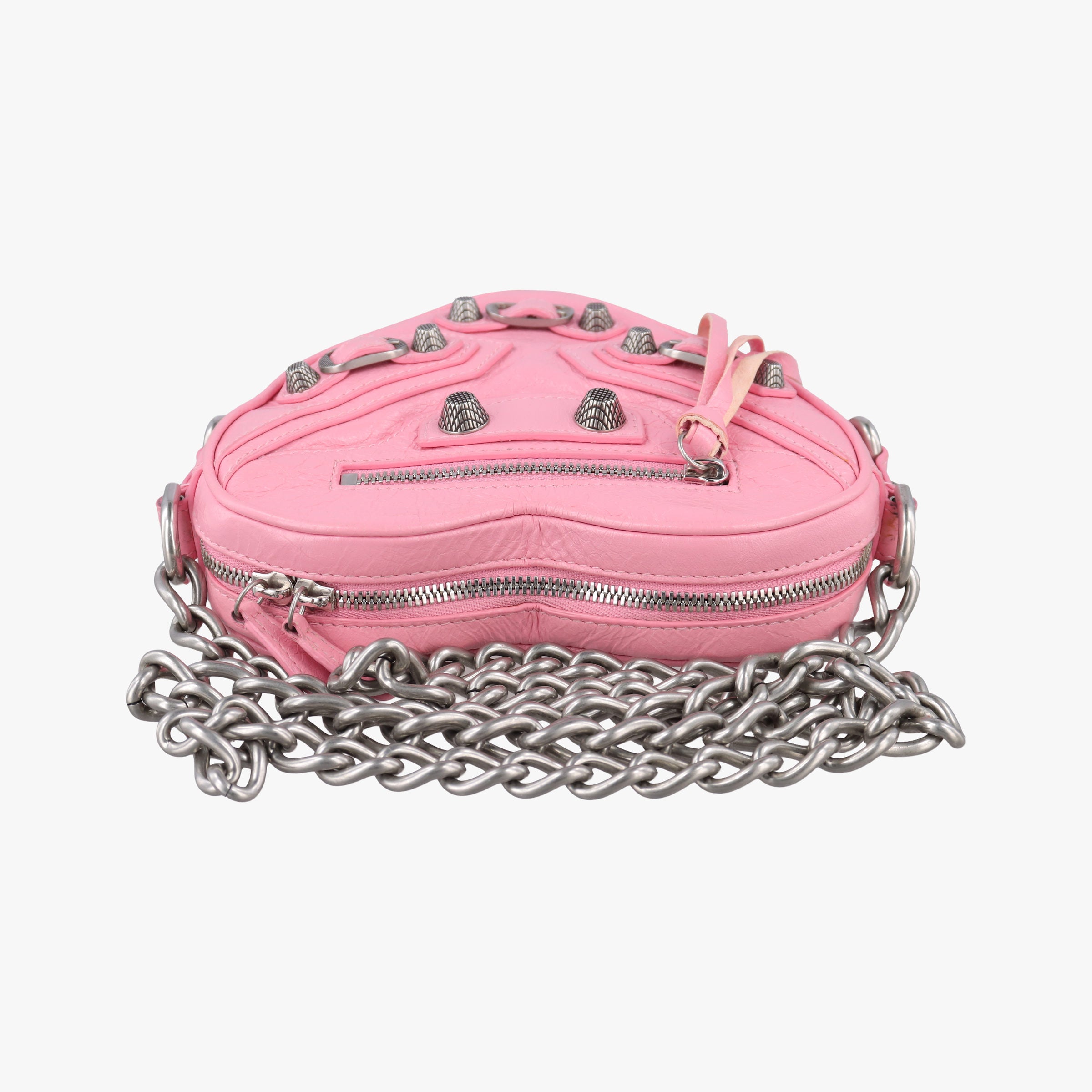 Pre-owned Balenciaga Le Cagole Heart Mini Pink lambskin  shoulderbag | stylenewstar