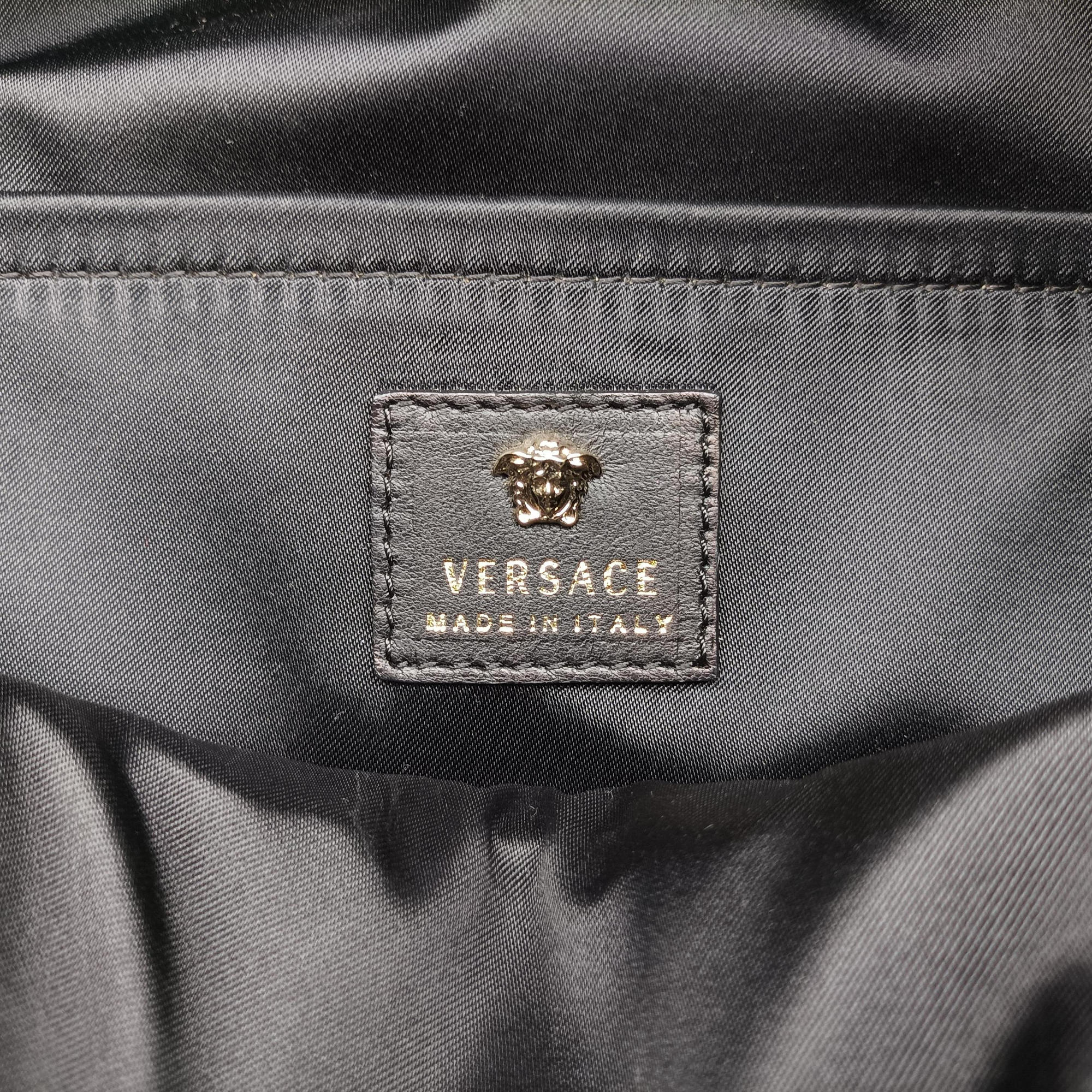 Pre-owned VERSACE La Medusa Black Leather  backpack/rucksack | stylenewstar