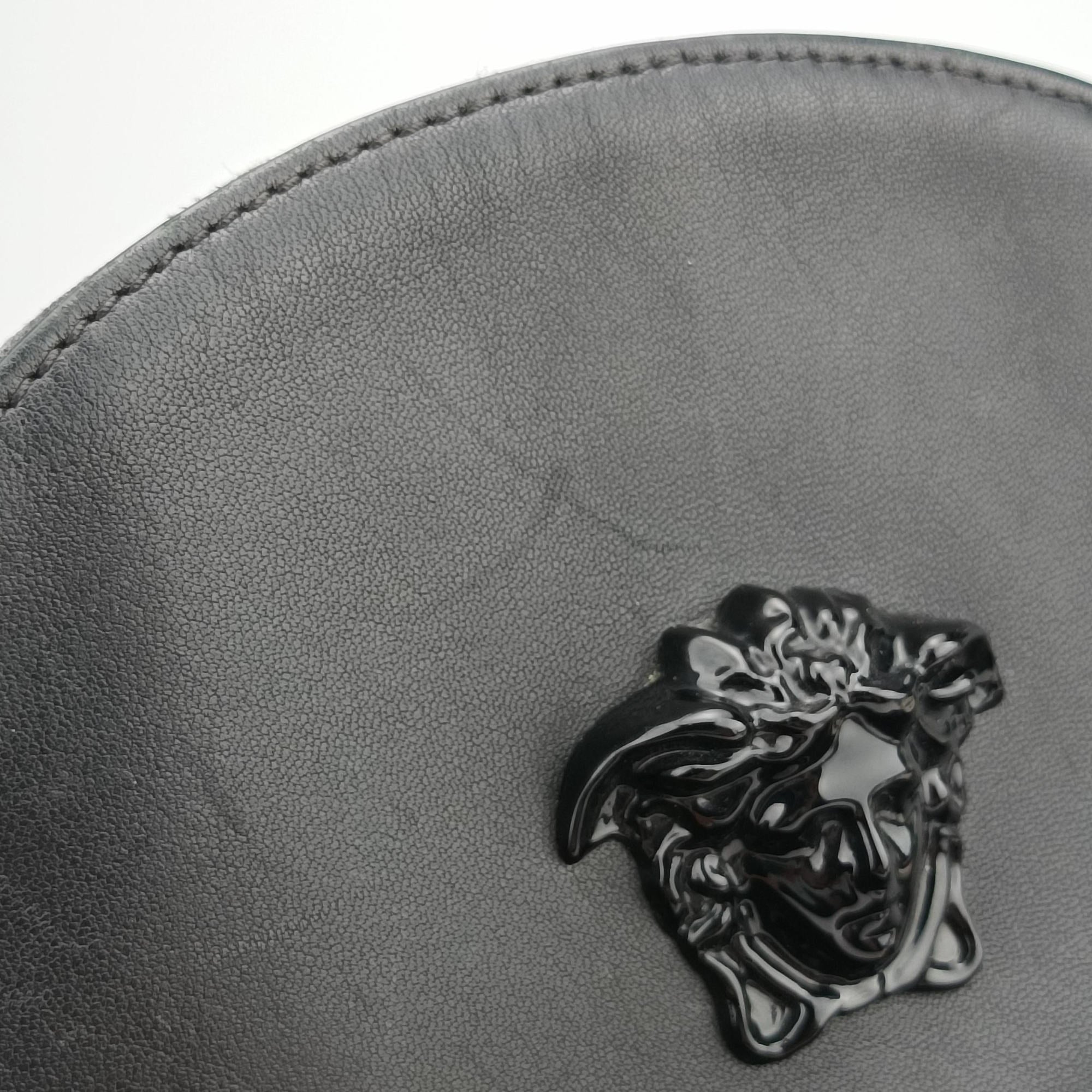 Pre-owned VERSACE La Medusa Black Leather  backpack/rucksack | stylenewstar