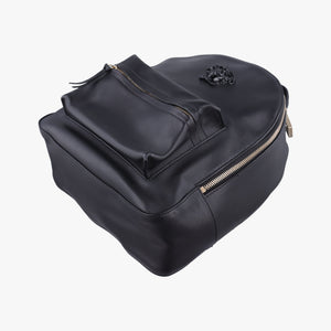 Pre-owned VERSACE La Medusa Black Leather  backpack/rucksack | stylenewstar