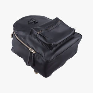 Pre-owned VERSACE La Medusa Black Leather  backpack/rucksack | stylenewstar
