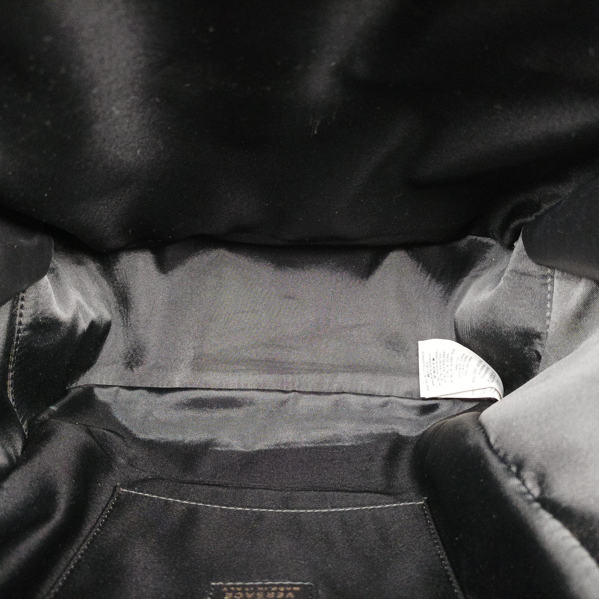 Pre-owned VERSACE La Medusa Black Leather  backpack/rucksack | stylenewstar