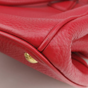 Pre-owned Prada Vitello Daino Top Handle Red Leather BN2420 handbag | stylenewstar