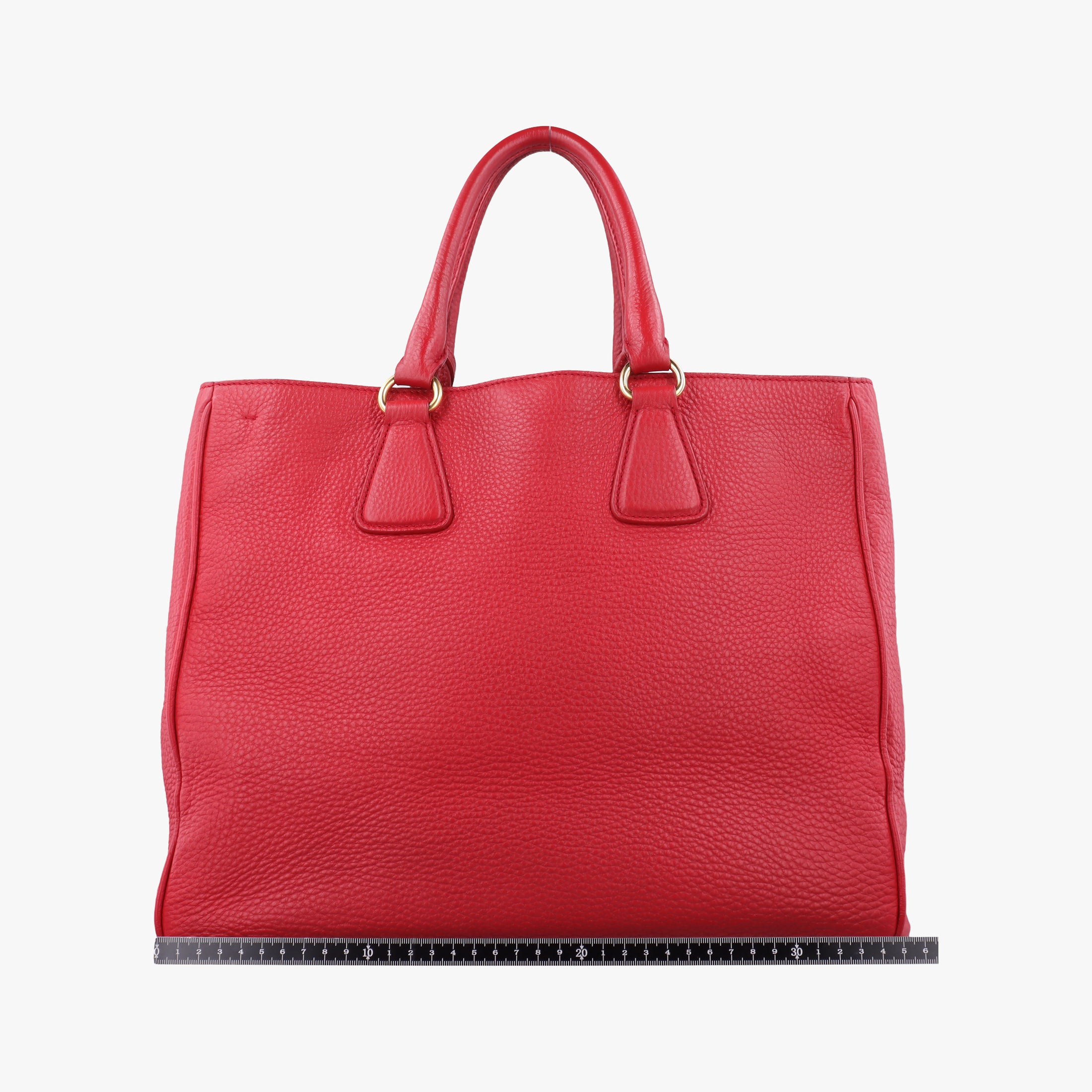 Pre-owned Prada Vitello Daino Top Handle Red Leather BN2420 handbag | stylenewstar