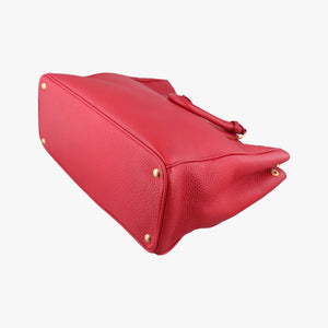 Pre-owned Prada Vitello Daino Top Handle Red Leather BN2420 handbag | stylenewstar