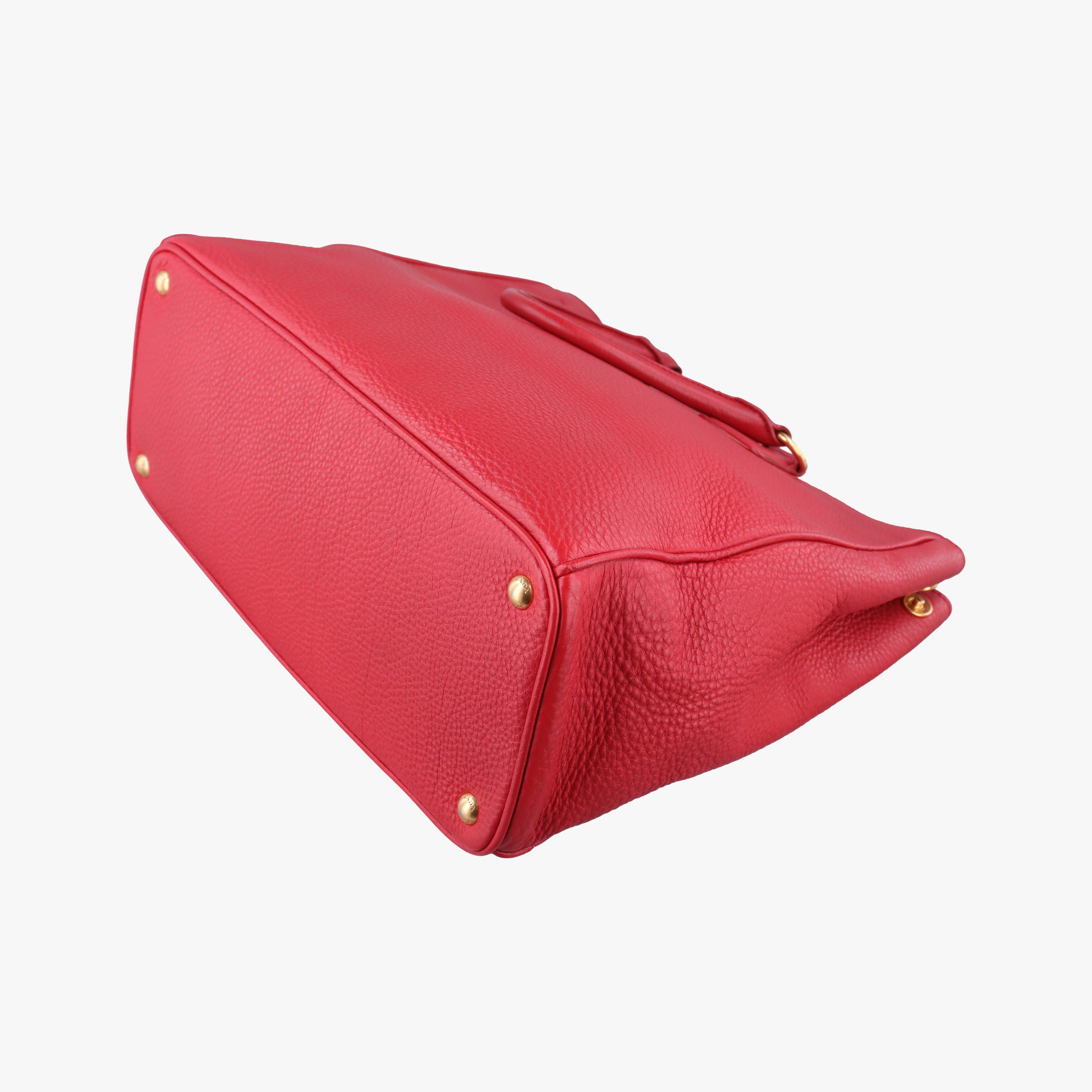 Pre-owned Prada Vitello Daino Top Handle Red Leather BN2420 handbag | stylenewstar