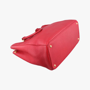 Pre-owned Prada Vitello Daino Top Handle Red Leather BN2420 handbag | stylenewstar