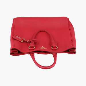 Pre-owned Prada Vitello Daino Top Handle Red Leather BN2420 handbag | stylenewstar