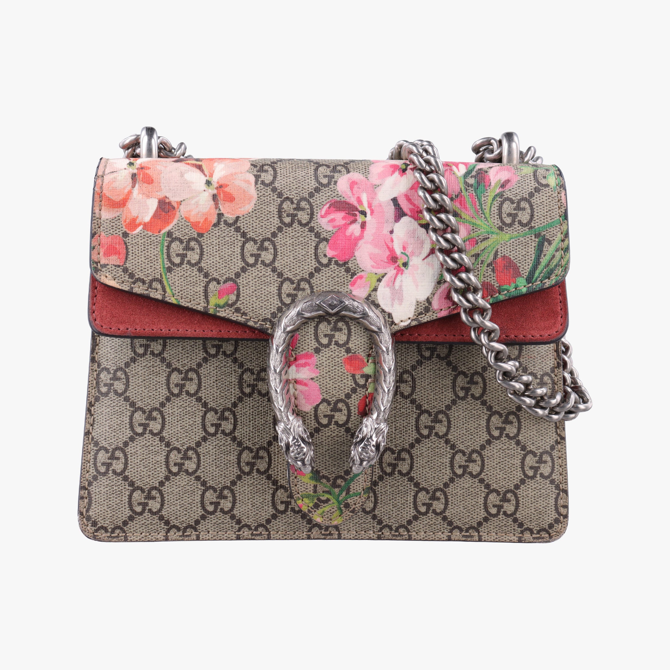 Secondhand Gucci Dionysus beige×red×multicolor PVC coated canvas × suede 421970 shoulderbag | stylenewstar