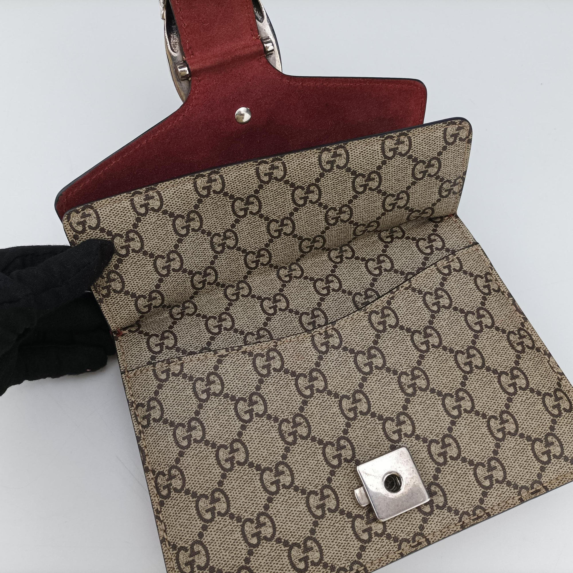 Secondhand Gucci Dionysus beige×red×multicolor PVC coated canvas × suede 421970 shoulderbag | stylenewstar